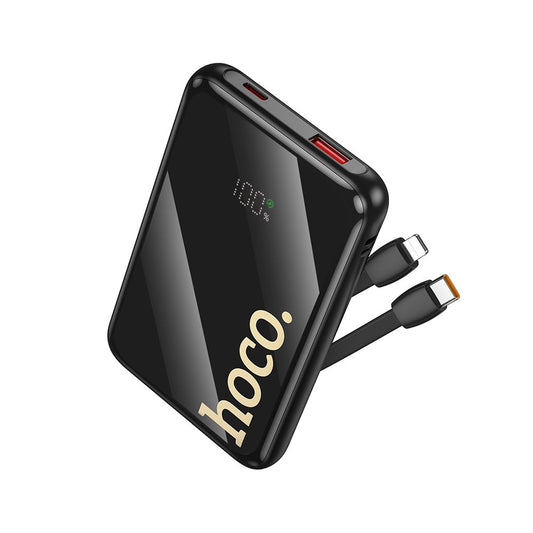 Extern batteri HOCO Q37, 10000mAh, 22,5W, QC + PD, 1 x Lightning - 1 x USB-A - 2 x USB-C, Svart