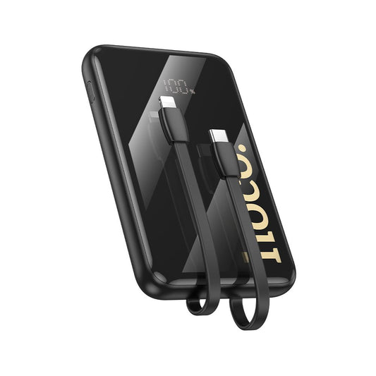 Extern batteri HOCO Q37, 10000mAh, 22,5W, QC + PD, 1 x Lightning - 1 x USB-A - 2 x USB-C, Svart