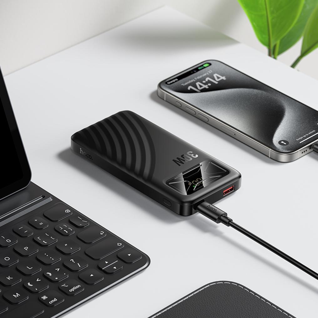 HOCO Q42 powerbank, 10000 mAh, 30 W, QC + PD, 1 x USB-A – 1 x USB-C, svart
