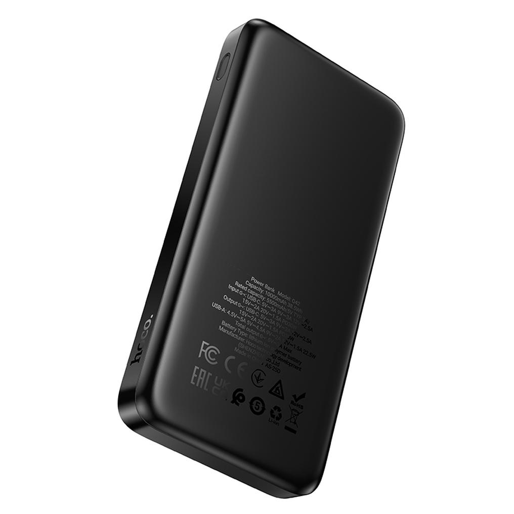HOCO Q42 powerbank, 10000 mAh, 30 W, QC + PD, 1 x USB-A – 1 x USB-C, svart