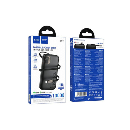 Extern batteri HOCO Q51, 10000mAh, 20W, PD, 2 x USB-C, Svart