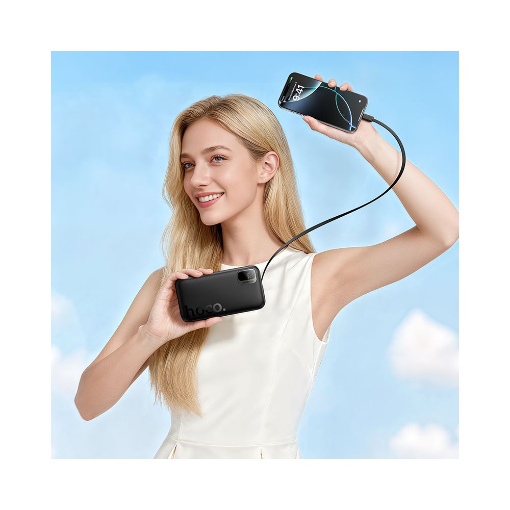 Extern batteri HOCO Q51, 10000mAh, 20W, PD, 2 x USB-C, Svart