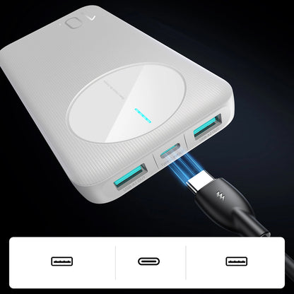 Extern batteri Joyroom JR-PBF12, 10000mAh, 12W, 1 x USB-C - 2 x USB-A, Vit