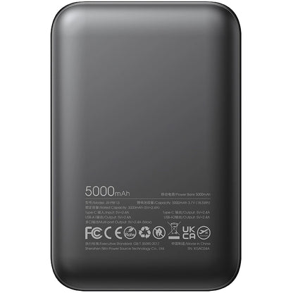 Extern batteri Joyroom JR-PBF13, 5000mAh, 12W, 1 x USB-C - 2 x USB-A, Svart