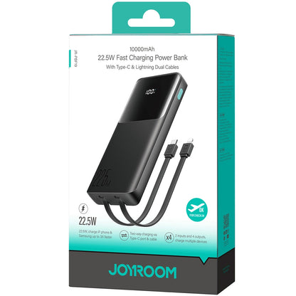 Extern batteri Joyroom JR-PBF19, 10000mAh, 22.5W, QC + PD, 1 x Lightning - 1 x USB-A - 2 x USB-C, Svart