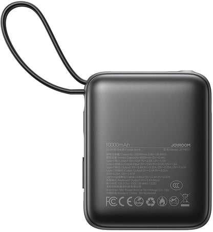 Extern batteri Joyroom JR-PBF27, 10000mAh, 22.5W, PD, 1 x Lightning - 2 x USB-C, Svart