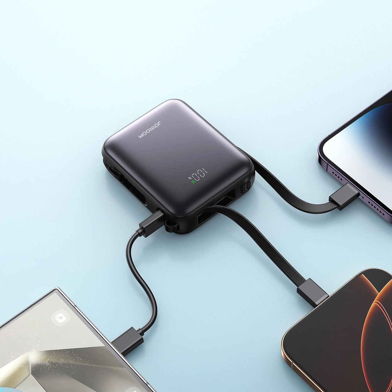 Extern batteri Joyroom JR-PBF27, 10000mAh, 22.5W, QC + PD, 1 x Lightning - 2 x USB-C, Svart