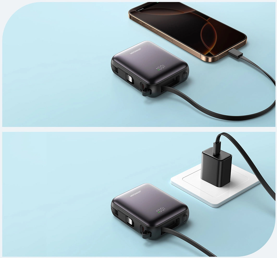 Extern batteri Joyroom JR-PBF27, 10000mAh, 22.5W, PD, 1 x Lightning - 2 x USB-C, Svart