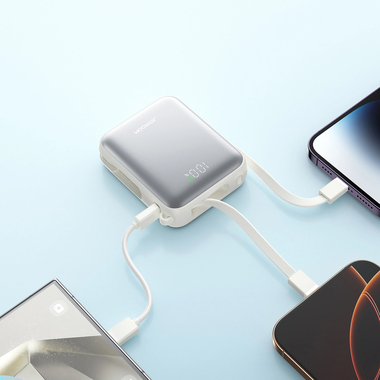 Extern batteri Joyroom JR-PBF27, 10000mAh, 22.5W, PD, 1 x Lightning - 2 x USB-C, Vit