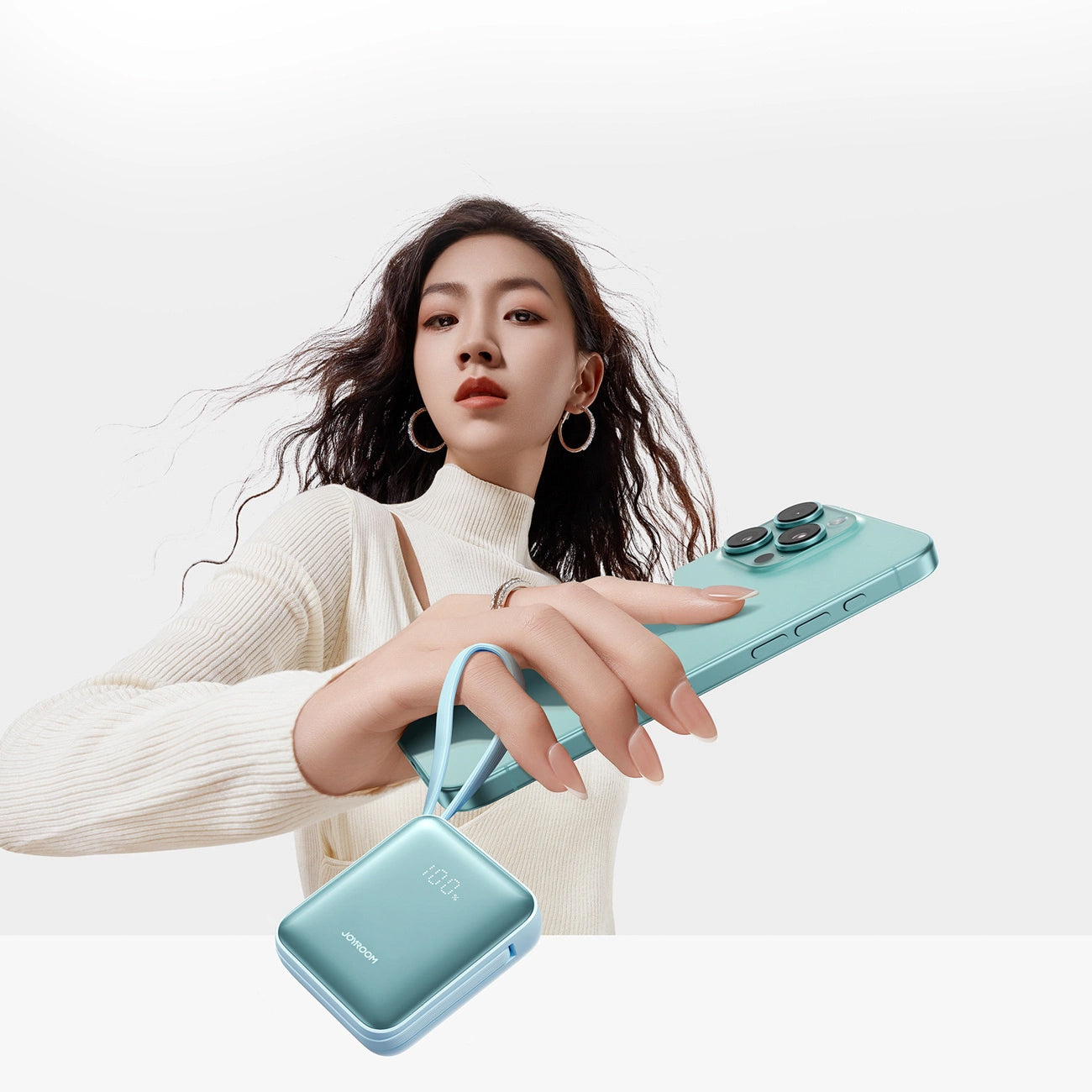 Extern batteri Joyroom JR-PBF27, 10000mAh, 22.5W, PD, 1 x Lightning - 2 x USB-C, Blå