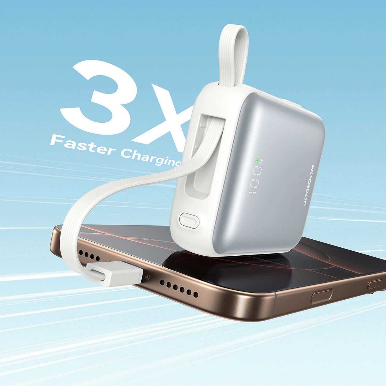 Extern batteri Joyroom JR-PBF27, 10000mAh, 22.5W, PD, 1 x Lightning - 2 x USB-C, Vit
