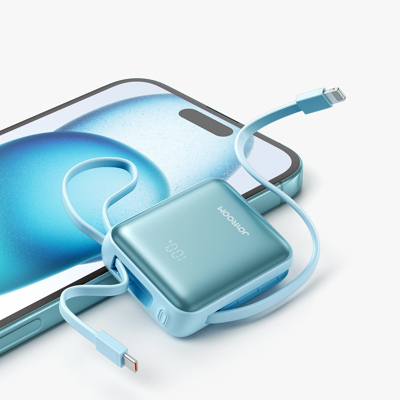Extern batteri Joyroom JR-PBF27, 10000mAh, 22.5W, PD, 1 x Lightning - 2 x USB-C, Blå