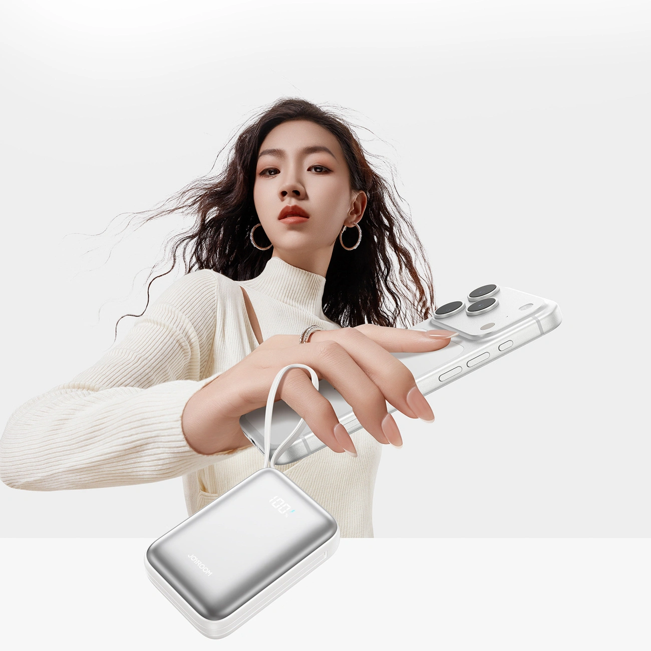 Extern batteri Joyroom JR-PBF29, 20000mAh, 22.5W, QC + PD, 1 x Lightning - 2 x USB-C, Vit