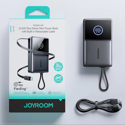 Extern batteri Joyroom JR-PR1, 10000mAh, 22.5W, PD, 2 x USB-C, Grå