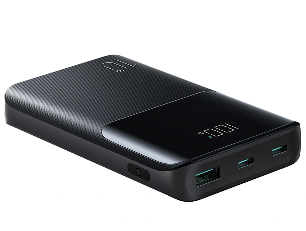 Joyroom JR-QP191 External Battery, 10000mAh, 22.5W, QC + PD, 1 x USB-A - 2 x USB-C, Black