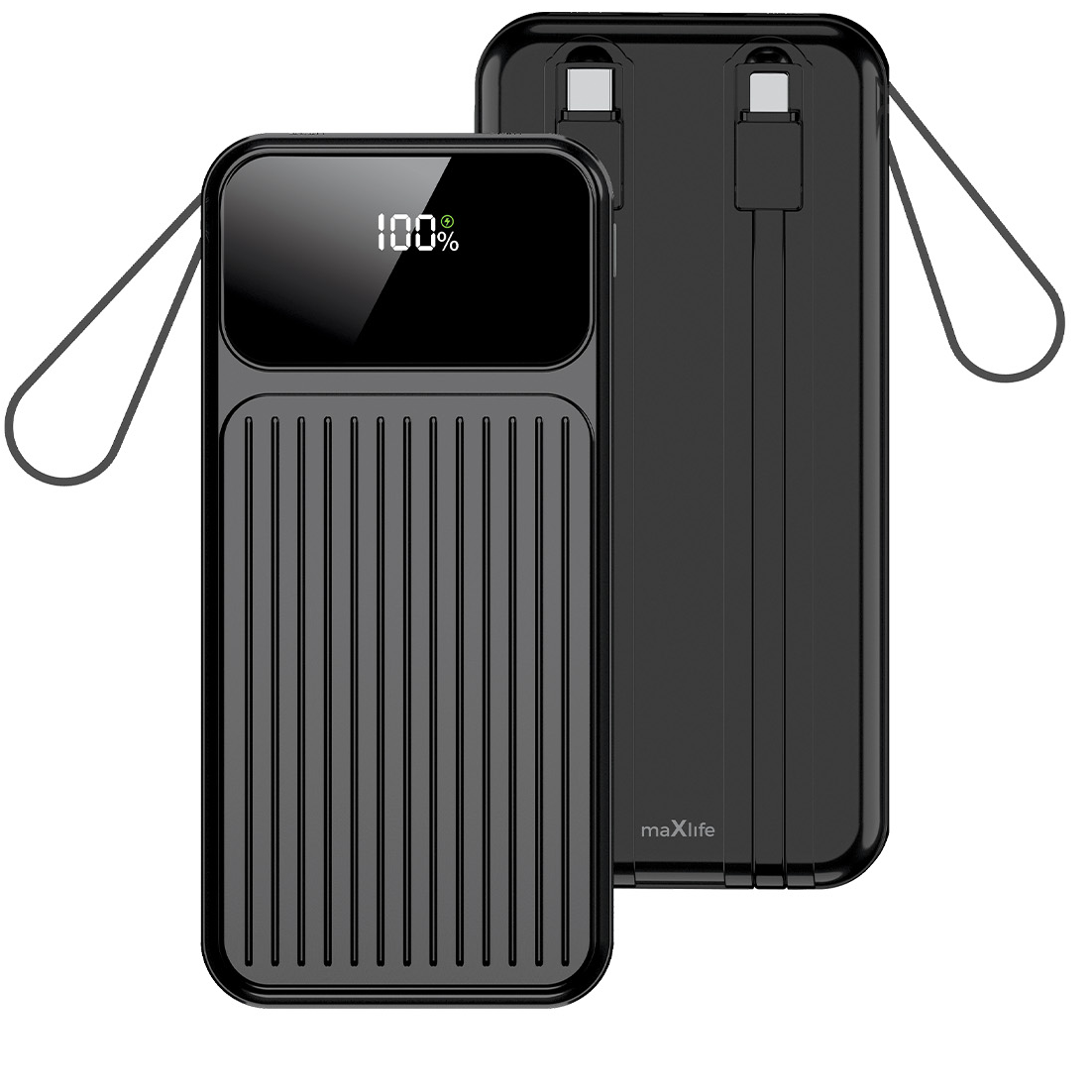 Extern batteri MaXlife MXPB-06, 10000mAh, 22.5W, QC + PD, 1 x Lightning - 2 x USB-A - 2 x USB-C, Svart