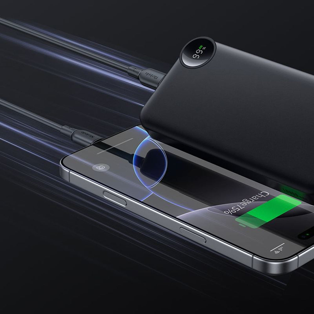 Extern batteri McDodo MC-3850 Display, 10000mAh, 30W, QC + PD, 1 x USB-A - 2 x USB-C, Svart