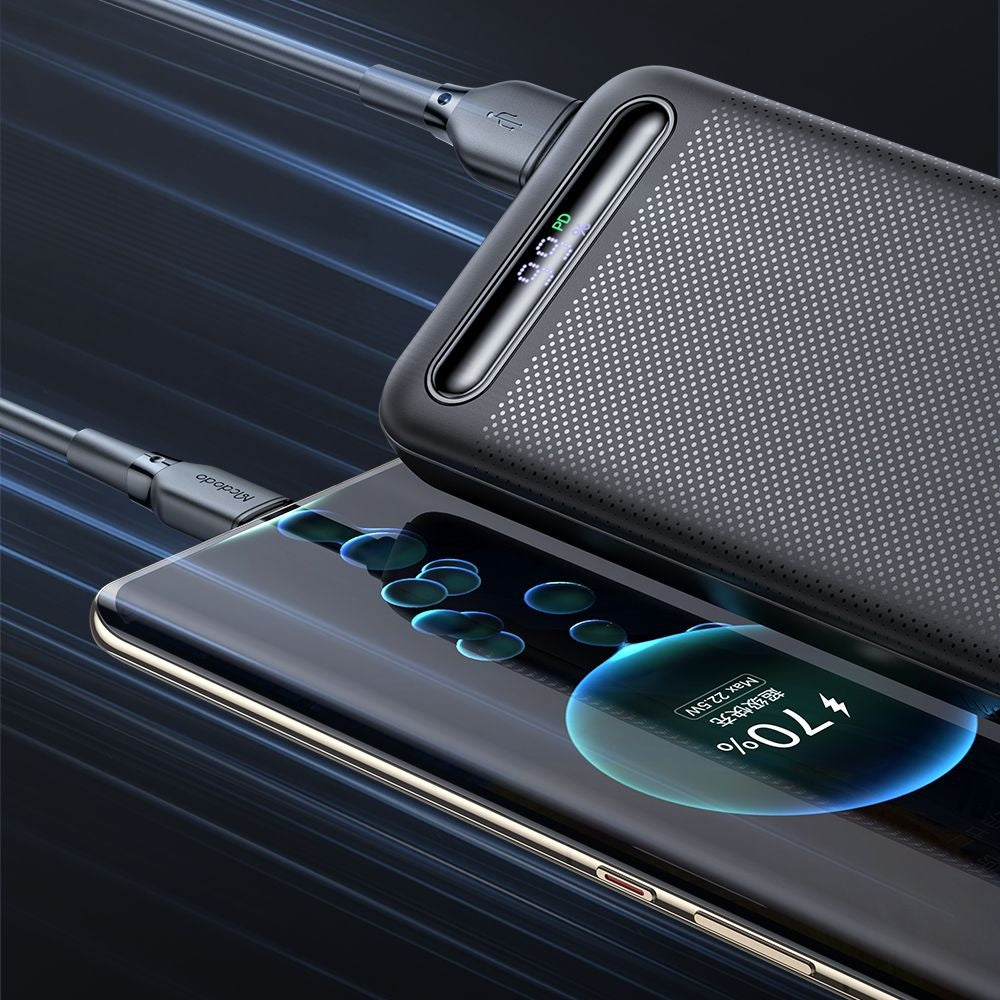 Extern batteri McDodo MC-3881 Star, 10000mAh, 22.5W, QC + PD, 2 x USB-A - 1 x USB-C, Svart