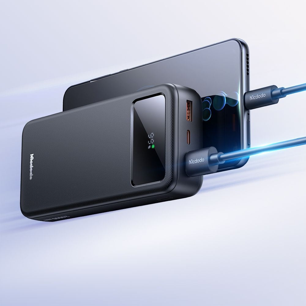 Extern batteri McDodo MC-4230, 20000mAh, 22.5W, QC + PD, 2 x USB-A - 1 x USB-C, Svart