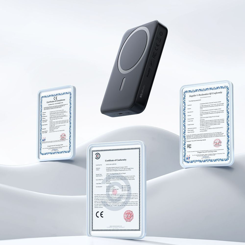 Trådlös Extern Batteri McDodo MC-4261 Ambilight, 10000mAh, 20W, PD + FQI, 1 x QI - 1 x USB-C, Svart