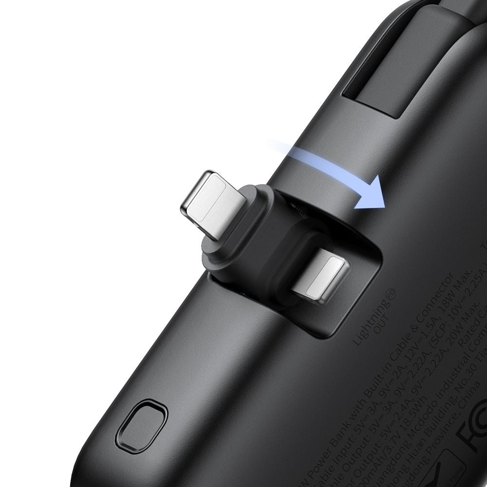 Extern batteri McDodo MC-7800 Freekit, 5000mAh, 22.5W, PD, 1 x Lightning - 2 x USB-C, Svart