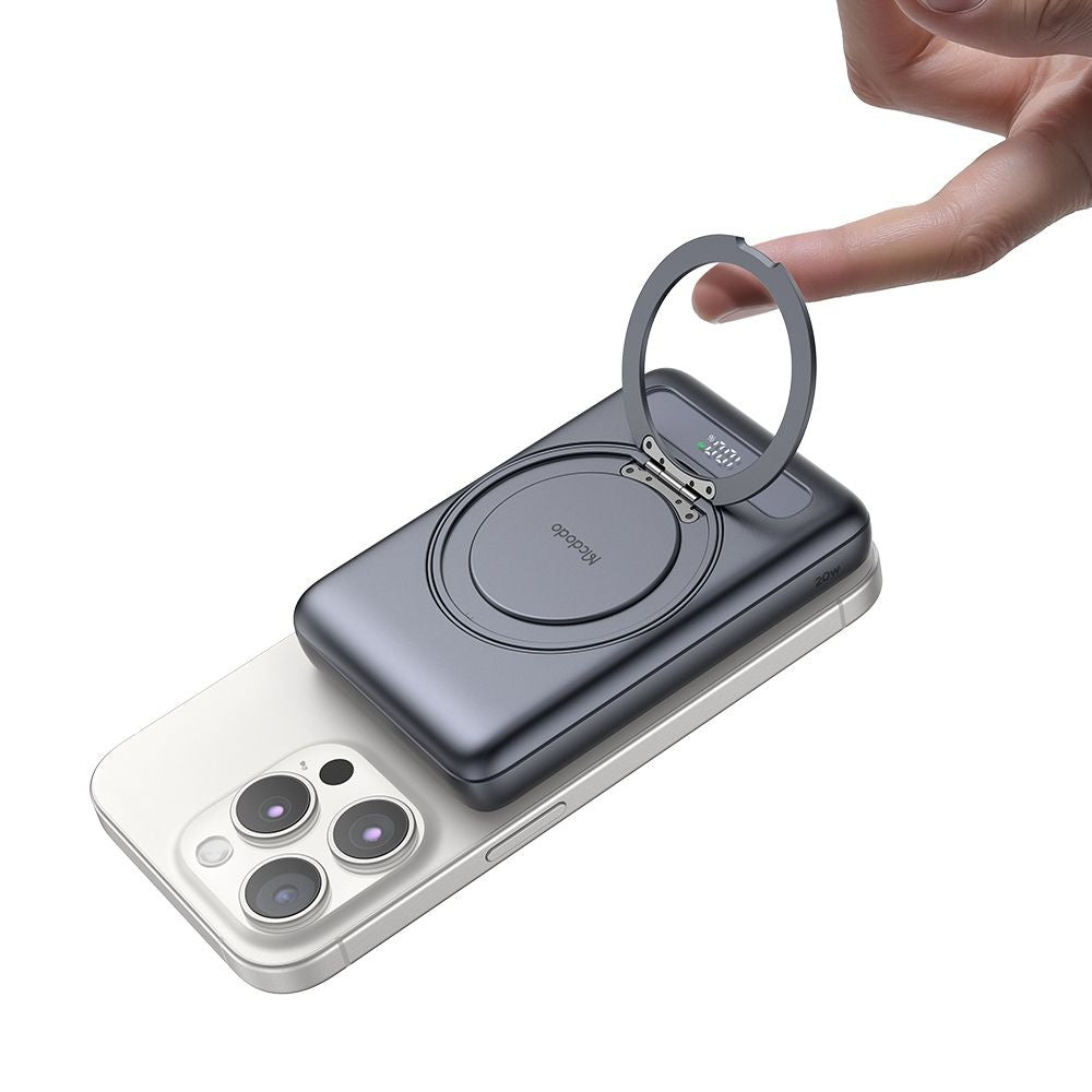 Trådlös Extern Batteri McDodo MC-8371 Meta, 10000mAh, 20W, PD + FQI, 1 x QI - 1 x USB-C, Grå