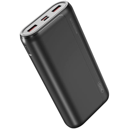 Extern batteri XO Design PR127, 20000mAh, 22.5W, QC + PD, 1 x USB-C - 2 x USB-A, Svart