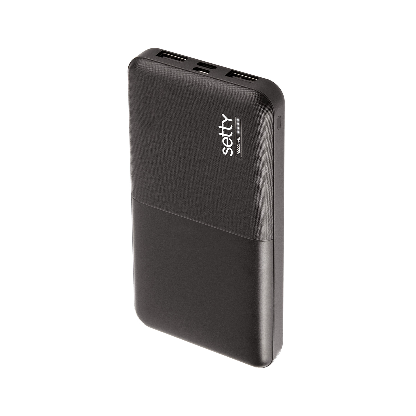 Setty Extern Batteri, 10000mAh, 10W, 2 x USB-A, Svart