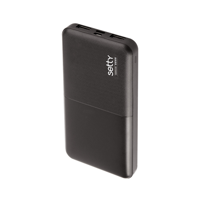Setty Extern Batteri, 10000mAh, 10W, 2 x USB-A, Svart