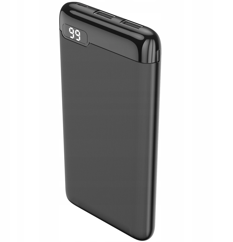Extern batteri Setty SPBL-10, 10000mAh, 10W, 2 x USB-A, Svart