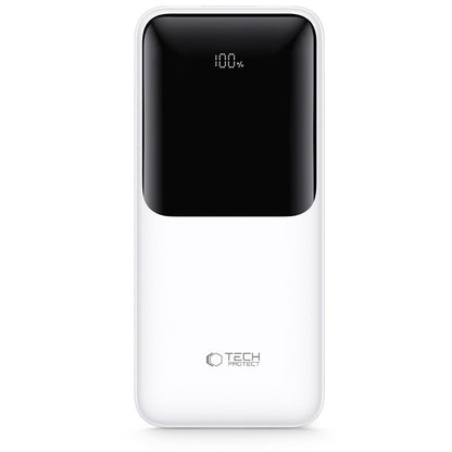 Extern batteri Tech-Protect PB02, 20000mAh, 22.5W, QC + PD, 1 x USB-C - 2 x USB-A, Vit