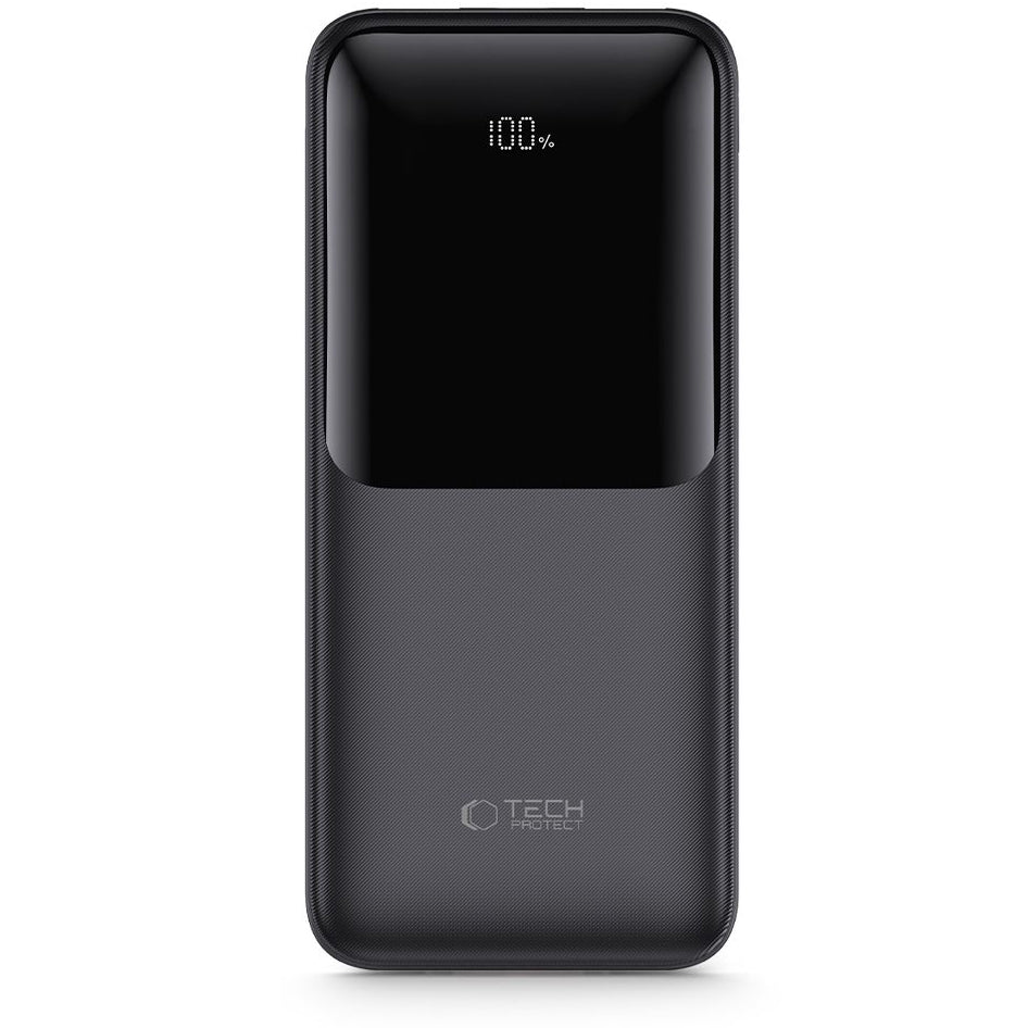 Extern batteri Tech-Protect PB02, 20000mAh, 22.5W, QC + PD, 1 x USB-C - 2 x USB-A, Svart