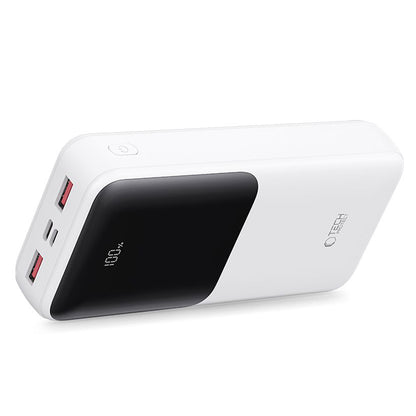 Extern batteri Tech-Protect PB02, 20000mAh, 22.5W, QC + PD, 1 x USB-C - 2 x USB-A, Vit