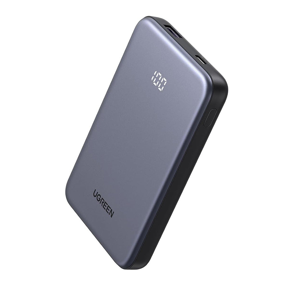 Extern batteri UGREEN 75131B, 10000mAh, 22.5W, QC + PD, 1 x USB-A - 1 x USB-C, Grå