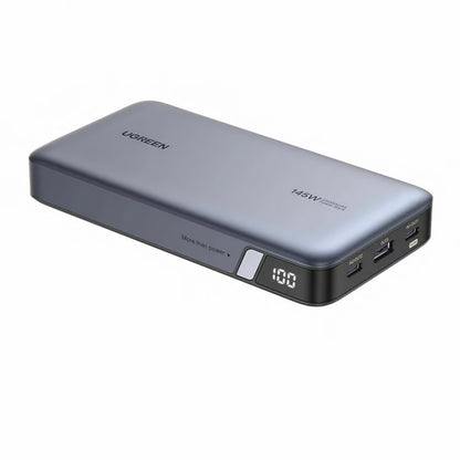 Extern batteri UGREEN PB205, 25000mAh, 145W, QC + PD, 1 x USB-A - 2 x USB-C, Grå