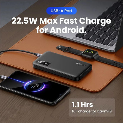 Extern batteri UGREEN PB311, 10000mAh, 22.5W, QC + PD, 1 x USB-C - 2 x USB-A, Svart