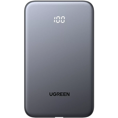 Extern batteri UGREEN PB526 (75161B), 10000mAh, 20W, QC + PD, 1 x USB-A - 2 x USB-C, Grå