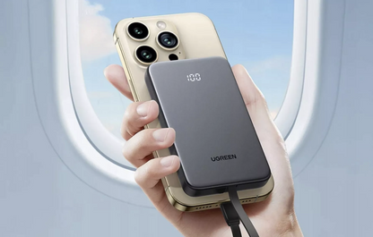 Extern batteri UGREEN PB526 (75161B), 10000mAh, 20W, QC + PD, 1 x USB-A - 2 x USB-C, Grå
