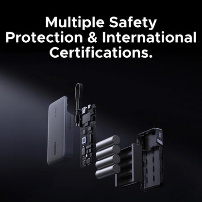 Extern batteri UGREEN PB550, 20000mAh, 67W, QC + PD, 1 x USB-A - 2 x USB-C, Grå