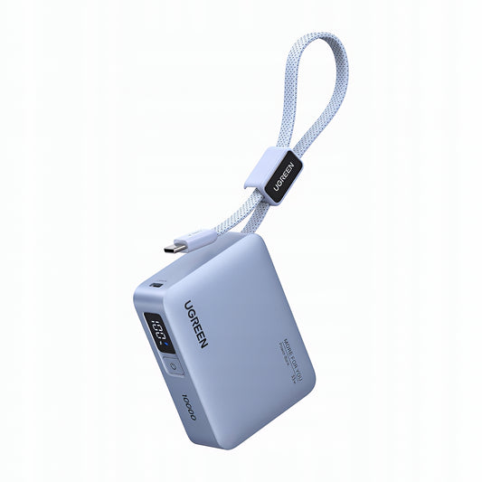 Extern batteri UGREEN PB584 (75173B), 10000mAh, 33W, QC + PD, 1 x USB-A - 2 x USB-C, Blå