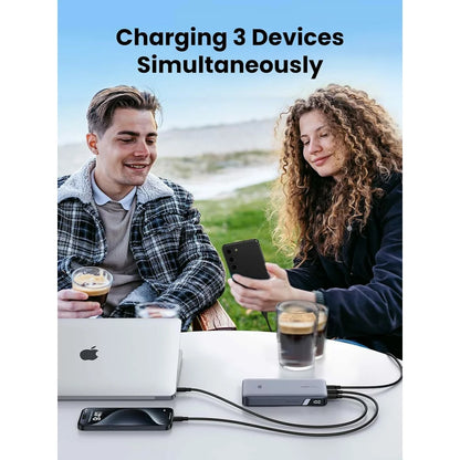 Extern batteri UGREEN PB720 Nexode, 20000mAh, 100W, QC + PD, 1 x USB-A - 2 x USB-C, Grå