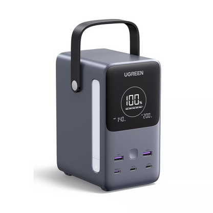Extern batteri UGREEN PB770, 48000mAh, 300W, QC + PD, 2 x USB-A - 3 x USB-C, Grå, Omslagen