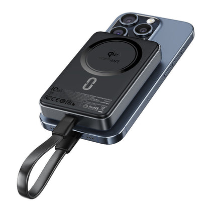 Trådlös Extern Batteri Acefast M11, 10000mAh, 30W, PD + FQI, 1 x QI - 1 x USB-C, Svart