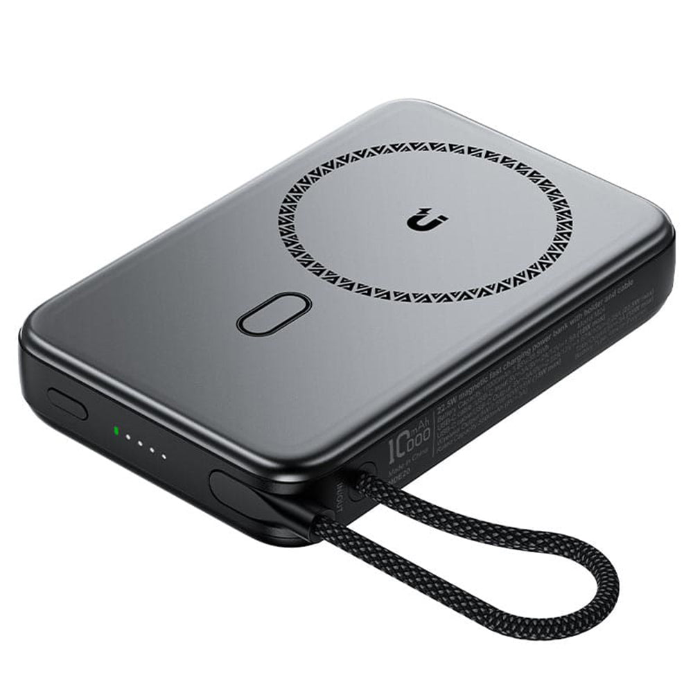 Trådlös Extern Batteri Acefast M24, 10000mAh, 22.5W, PD + FQI, 1 x QI - 2 x USB-C, Grå