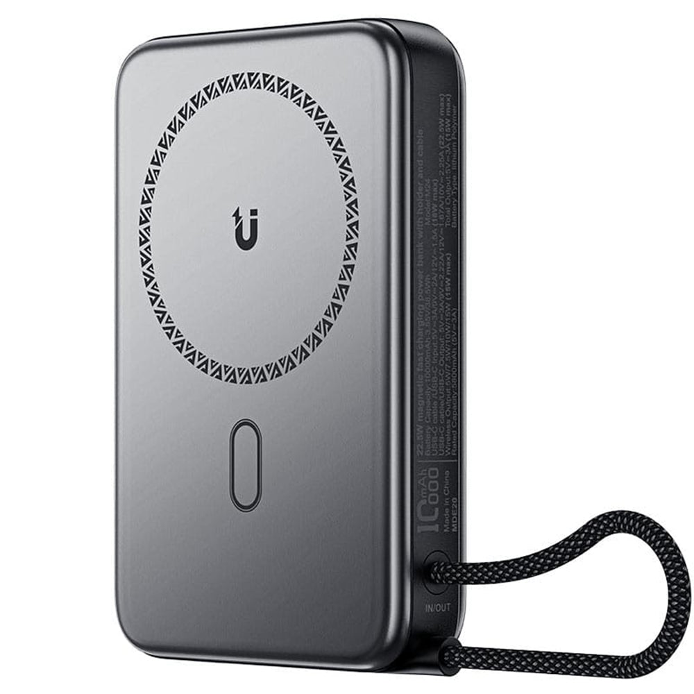 Trådlös Extern Batteri Acefast M24, 10000mAh, 22.5W, PD + FQI, 1 x QI - 2 x USB-C, Grå