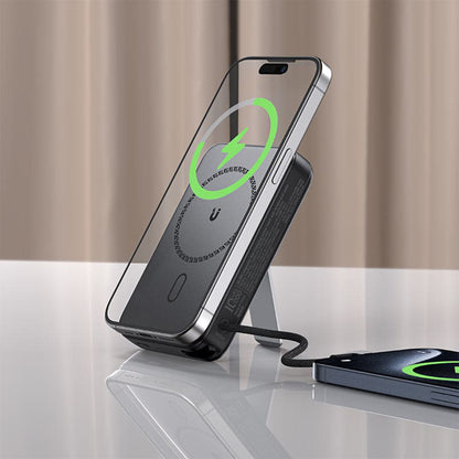 Trådlös Extern Batteri Acefast M24, 10000mAh, 22.5W, PD + FQI, 1 x QI - 2 x USB-C, Grå