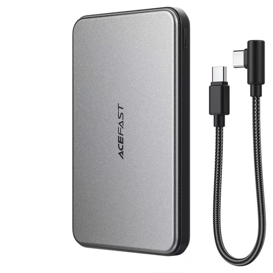 Trådlös Extern Batteri Acefast M30, 5000mAh, 20W, PD + FQI, 1 x QI - 2 x USB-C, Svart