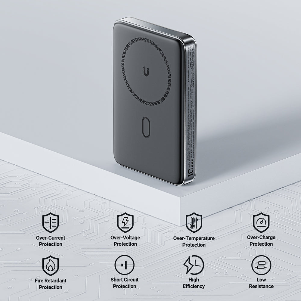 Trådlös Extern Batteri Acefast M6, 10000mAh, 20W, PD + FQI, 1 x QI - 1 x USB-C, Svart