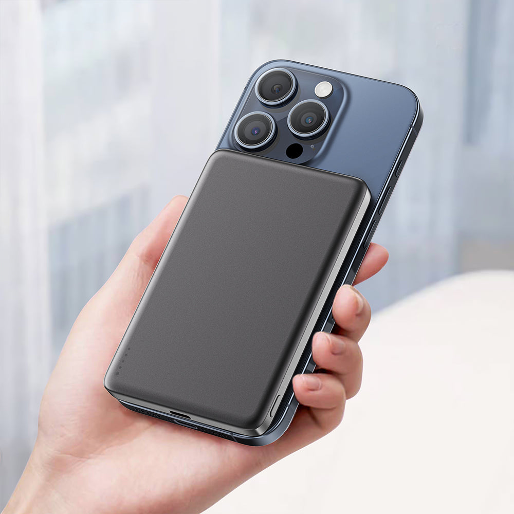 Trådlös Extern Batteri Acefast M8, 5000mAh, 18W, PD + FQI, 1 x QI - 1 x USB-C, Svart