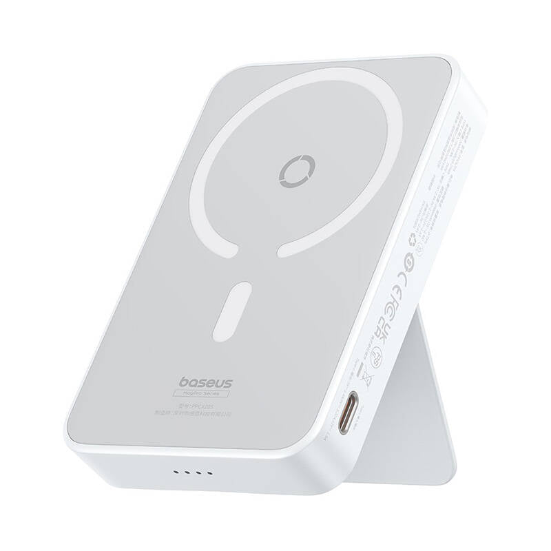 Extern batteri Wireless Baseus MagPro PPCXZ05, 5000mAh, 20W, PD + FQI, 1 x QI - 1 x USB-C, Vit P10064101223-00